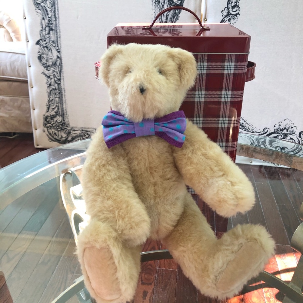 Mini Vermont Teddy Bear with Spring Bow Tie